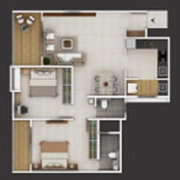 Vardhaman The 44 Wakad 2 BHK Floor Plan Image
